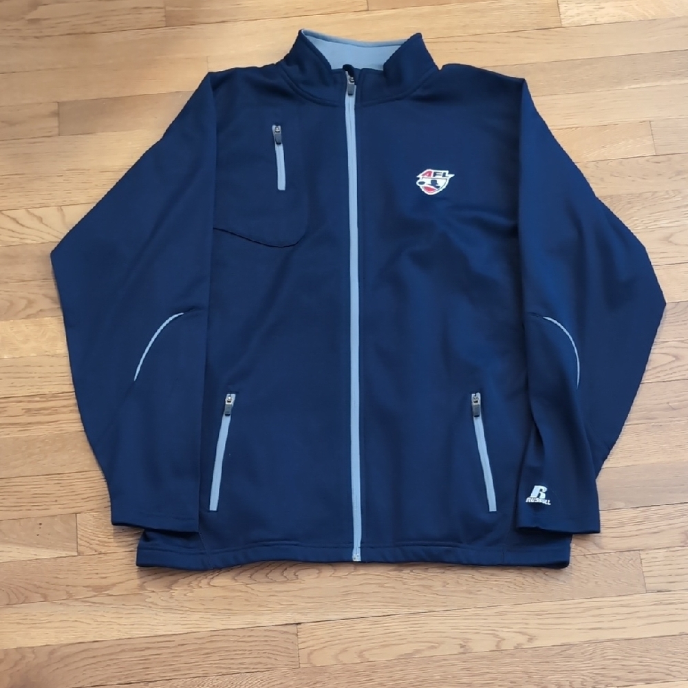 Russell Athletic Blue Performance Jacket Full-Zip Standing Collar